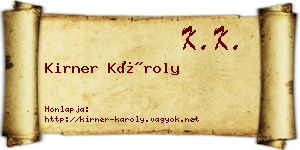 Kirner Károly névjegykártya
